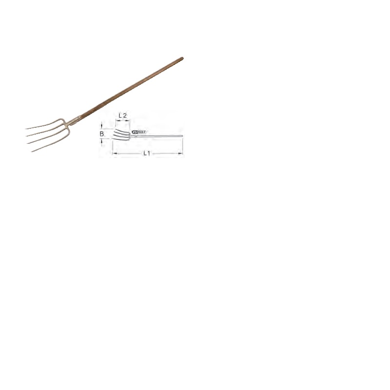 BRONZE + MANURE FORK WITH HANDLE 1600 MM