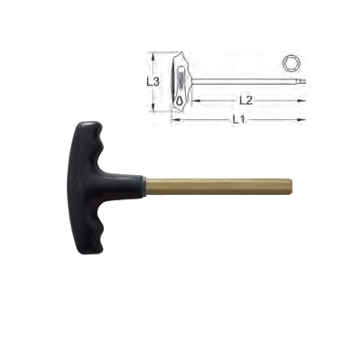 BRONZE + HEXAGON KEY WRENCH WITH T-HANDLE 3 MM