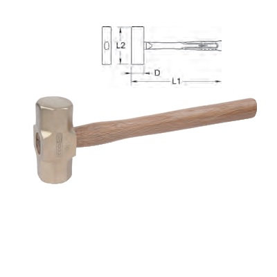BRONZE + MINING HAMMER 1000 G, WITH HICKORY HANDLE