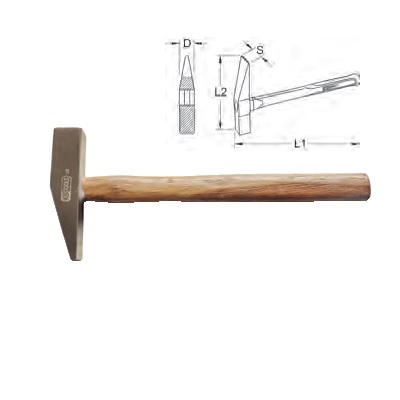 BRONZE + BRICKLAYER´S HAMMER 600 G, WITH HICKORY HANDLE
