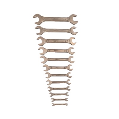 BRONZE + DOUBLE OPEN ENDED SPANNER-SET 12 PSC
