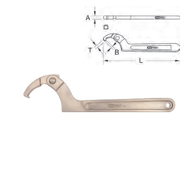 青銅+旋轉頭鉤形扳手Ø115-170毫米